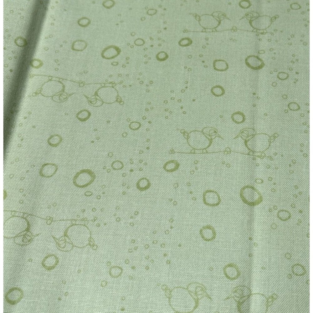 Cheap Talk by Connecting Threads Green Bird-Themed Cotton Fabric Square 18x18" Q